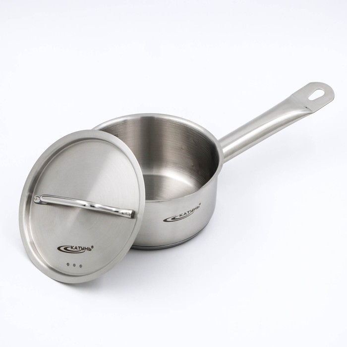 Ковш &laquo;Общепит&raquo;, 1 л, d=14 см, металлическая крышка, металлическая ручка, капсульное дно, индукция