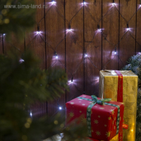 Гирлянда &laquo;Сеть&raquo; 1.6 &times; 1.6 м, IP20, тёмная нить, 144 LED, свечение белое, 8 режимов, 220 В