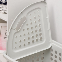 Корзина для белья угловая с крышкой &laquo;Молетта&raquo;, 45 л, 40&times;51&times;54 см, цвет светло-серый