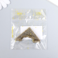 Уголок металл "Рельефный" бронза набор 4 шт 3,8х3,8 см