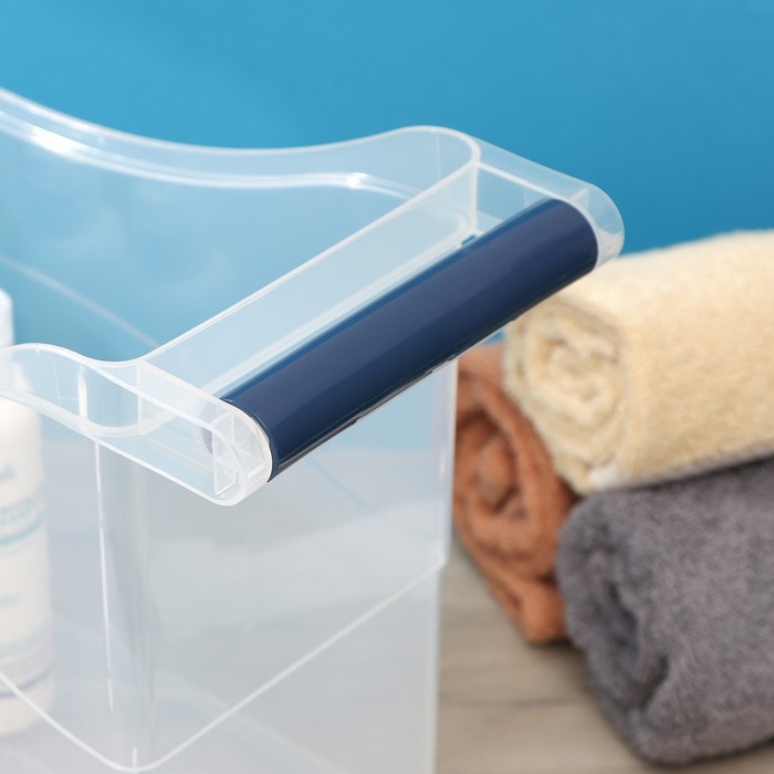 Контейнер для хранения на колёсиках, 10 л, 46,2&times;16,2&times;27,2 см, с ручкой, цвет прозрачный