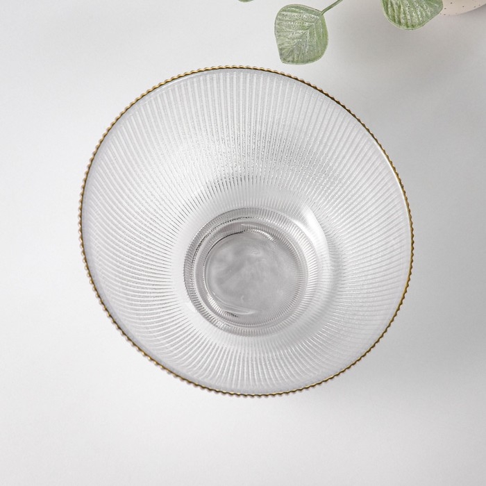 Салатник стеклянный &laquo;Орион&raquo;, 800 мл, d=17,5 см, цвет перламутровый