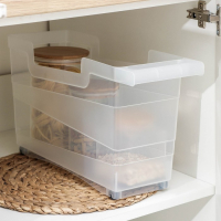 Контейнер хозяйственный с ручкой на колёсиках, 12,5 л, 45&times;16&times;25,5 см, прозрачный