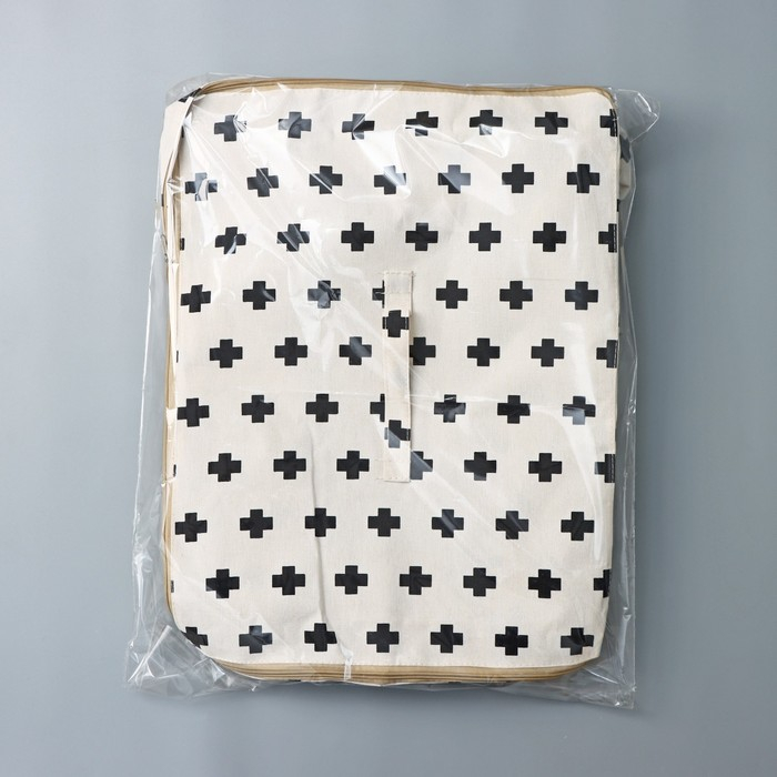 Кофр для хранения вещей &laquo;Ажур&raquo;, 55&times;42&times;25 см, цвет чёрно-молочный