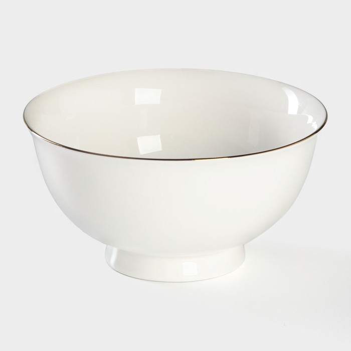 Миска фарфоровая &laquo;Золотая линия&raquo;, 700 мл, цвет белый