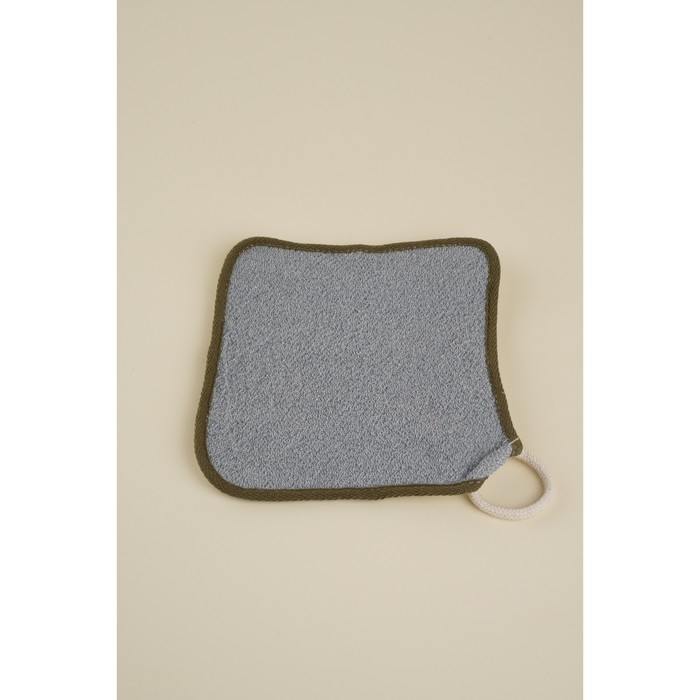 Мочалка массажная SL Home &laquo;Ортика&raquo;, бамбуковое волокно, 21&times;20,5 см, цвет серый