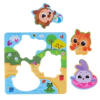 Набор игрушек для ванны &laquo;Кругляшики&raquo; + сачок + 3 пвх игрушки, Крошка Я