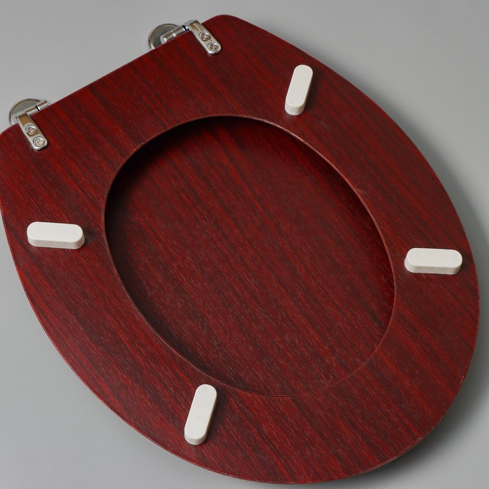 Сиденье для унитаза с крышкой &laquo;Натуральное дерево&raquo;, 45&times;35 см, цвет орех