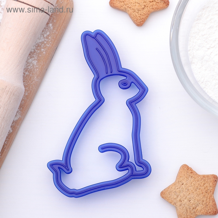Форма для печенья &laquo;Зайчик&raquo;, вырубка, штамп, цвет МИКС