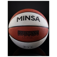 Баскетбольный мяч MINSA Hardwood Classic, PU, клееный, 8 панелей, р. 7, PU, бутиловая камера