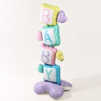 Шар фольгированный 62" &laquo;Кубики &mdash; BABY&raquo; на подставке, под воздух