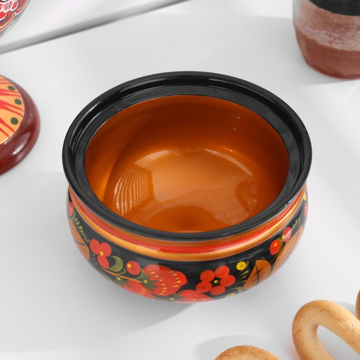 Сахарница &laquo;Ягодка&raquo;, 11х12 см, хохлома, микс