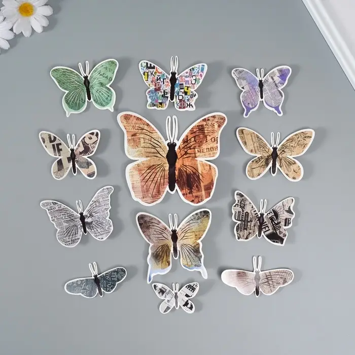 Набор магнитов на холодильник &laquo;Газета&raquo;, 12 шт., картон, h=4-10 см