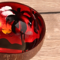 Чаша "Малиновый закат" 14х14х6 см, кокос