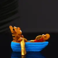 Фигура "Кот в лодке с рыбкой" 4.2х5.8х5.4 см