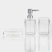 Набор для ванной "Эко" 3 предмета (дозатор, стакан, мыльница)