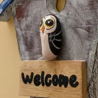 Панно "WELCOME" дерево 15х3х20 см, цв. белый