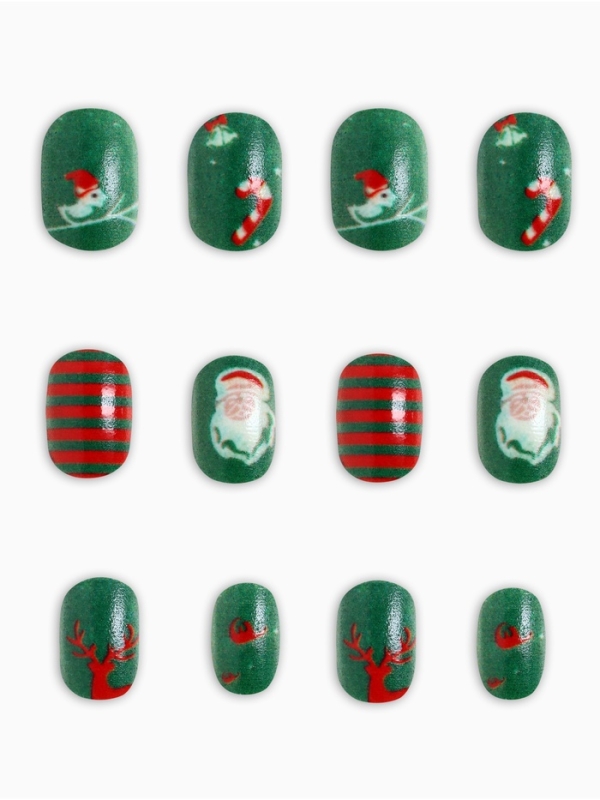 Детские накладные ногти на новый год &laquo;Новогодний хит&raquo;, 12 шт