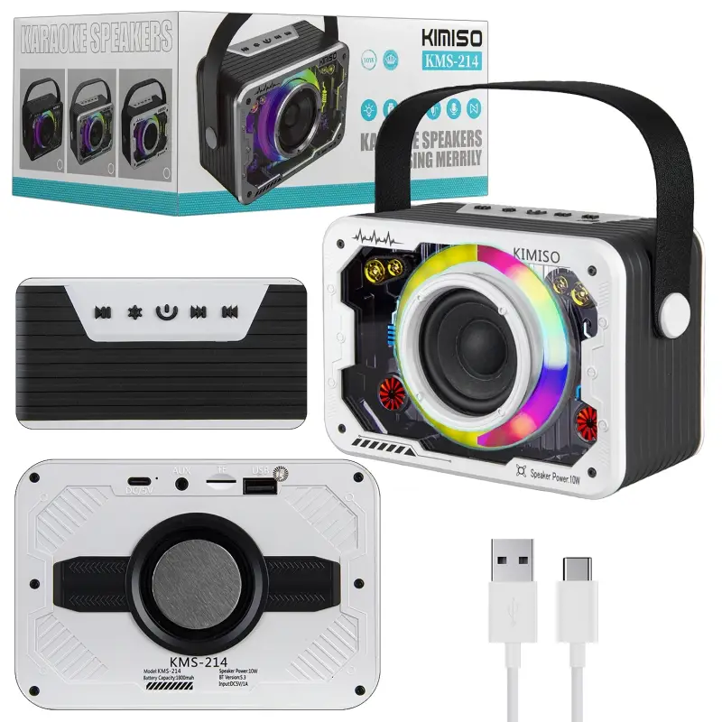 Портативная акустика KS214 белая (40шт/кор)