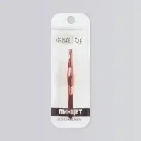 Пинцет скошенный, узкий, 9 см, цвет розовое золото