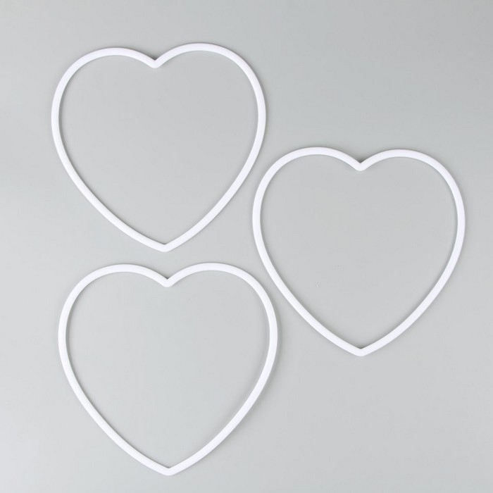 Основа для изготовления ловца снов &laquo;Сердце&raquo;, набор 3 шт., размер 1 шт. &mdash; 25 &times; 25 &times; 0,73 см