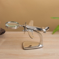 Лупа настольная "Самолёт" 15х23х12,5 см, алюминий