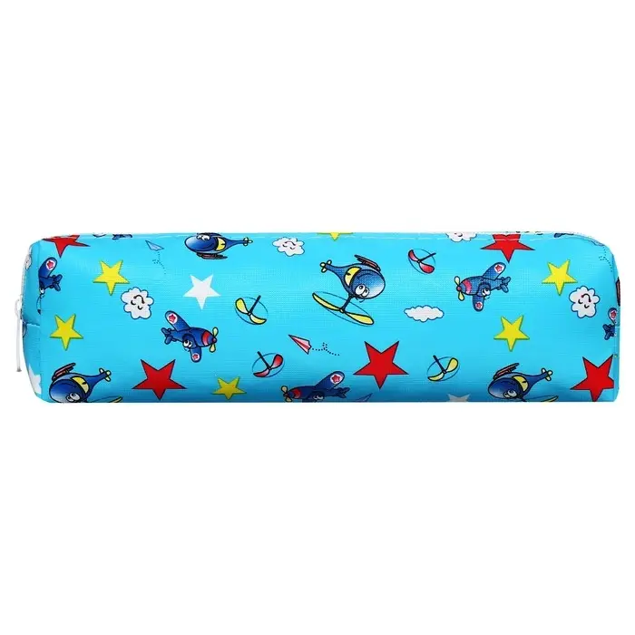 Пенал школьный на молнии "Самолеты" Calligrata, голубой