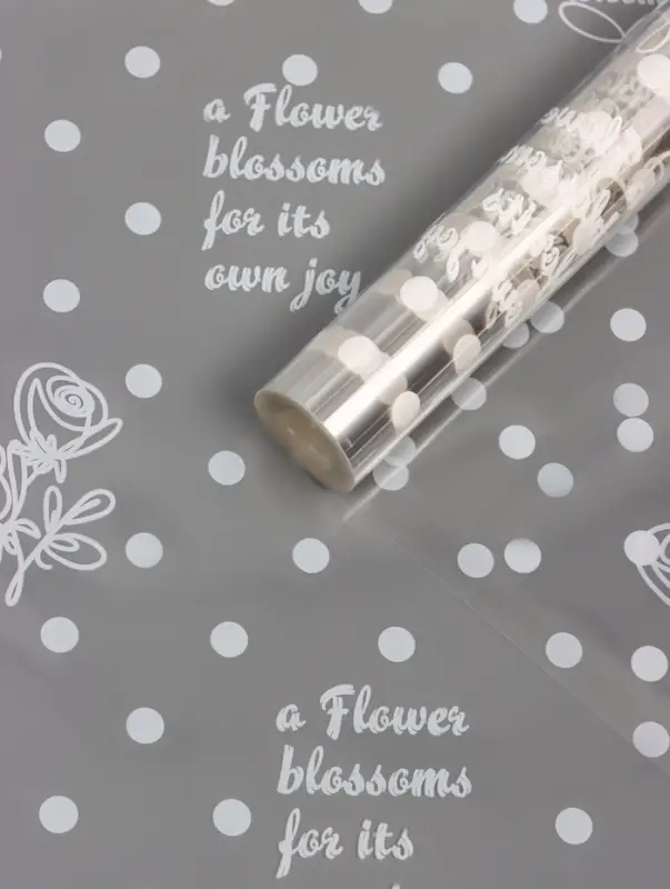 Пленка прозрачная с рисунком Flower Blossons Белый 0.7&times;8.2&plusmn;5%м