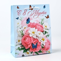 Пакет ламинированный &laquo;С 8 марта&raquo;, MS 18 х 23 х 8 см