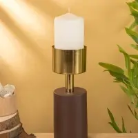 Подсвечник на 1 свечу "Кубок" шоколад с золотом 10х10х28,5 см