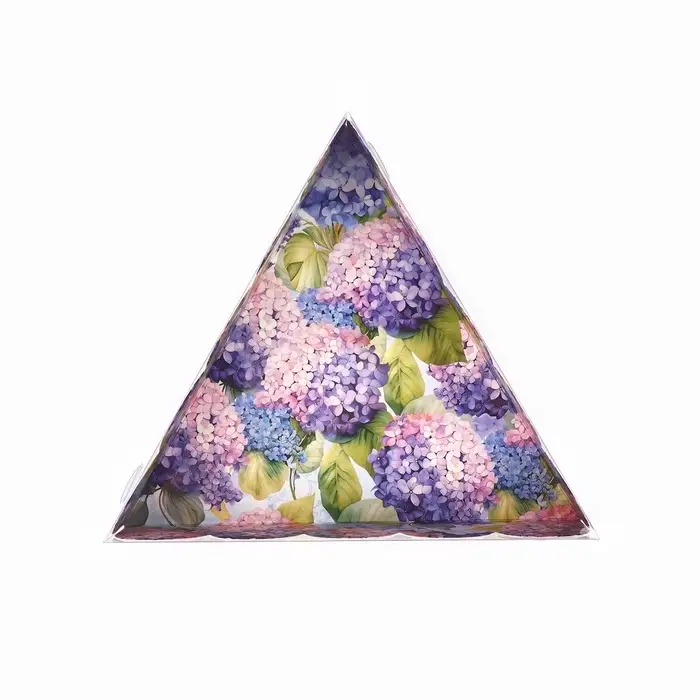 Коробка для кондитерских изделий с пластиковой крышкой &laquo;Гортензия&raquo;, 18 х 3 см