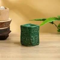 Аромалампа "Близнецы" керамика, цв. зелёный, 6,5х6,5х9 см