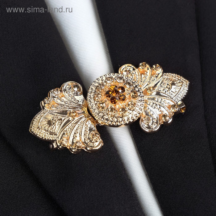 Зажим для кардигана &laquo;Восток&raquo;, цвет коричневый в золоте