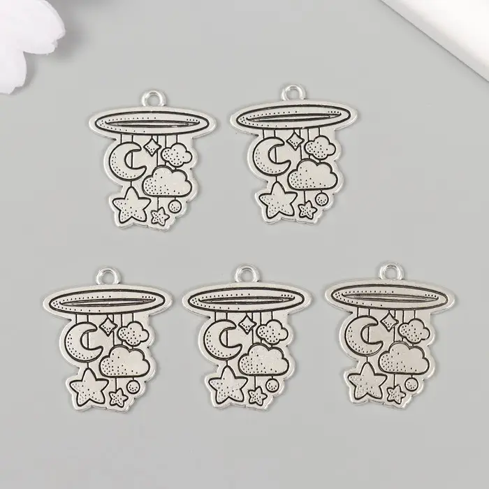 Металлический элемент, декоративная подвеска &laquo;Арт Узор. Детский мобиль с игрушками&raquo;, 2.5&times;2.7 см