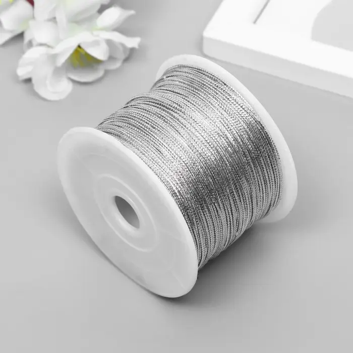 Шнур люрекс 1 мм, 95 м, серебро
