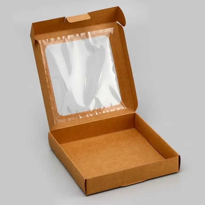 Коробка самосборная, крафт, 16&times;16&times;3 см