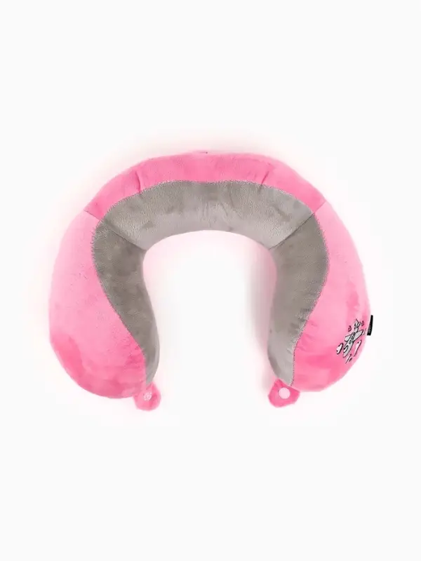 Подушка для путешествий бархатная формовая "Самолет", розовая