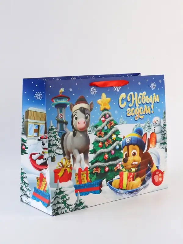 Пакет подарочный &laquo;С Новым годом!&raquo;, Щенячий патруль,  XL 40 &times; 49 &times; 19 см