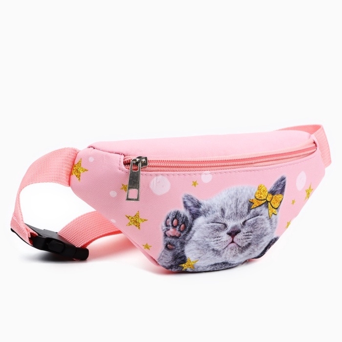 Сумка поясная детская &laquo;Миленький котик&raquo;, 20 х 10 х 6 см
