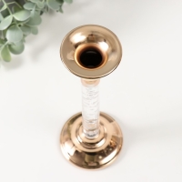 Подсвечник металл, акрил на 1 свечу "Аква" d=2-6 см золото 8х8х23 см