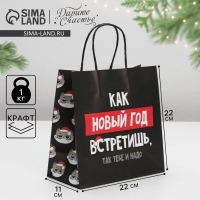 Пакет подарочный новогодний &laquo;Так тебе и надо&raquo;, 22 х 22 х 11 см