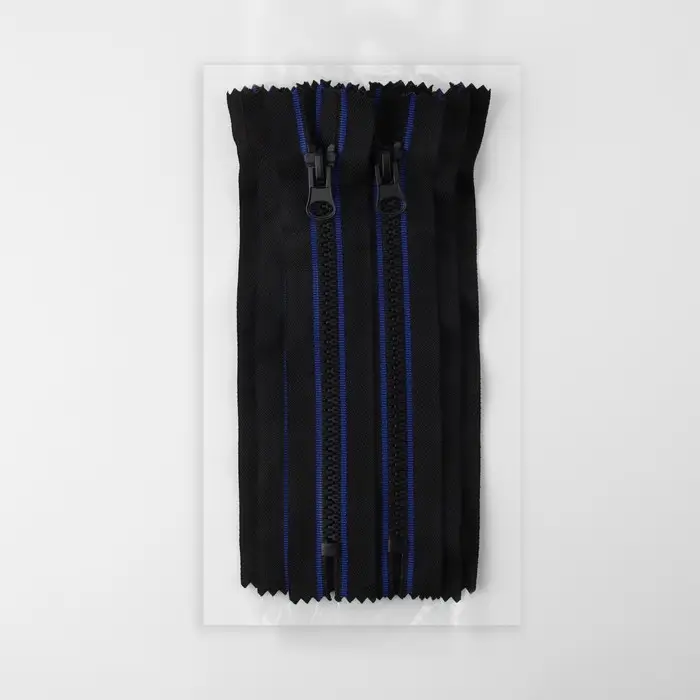 Молния &laquo;Трактор&raquo;, №8, неразъёмная, замок автомат, 18 см, чёрная, синяя