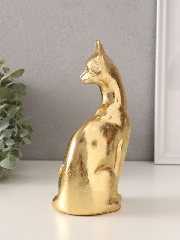 Сувенир полистоун "Золотая кошка" 11,5х7,5х20,5 см