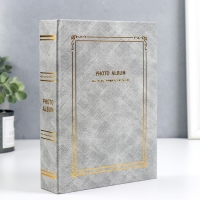Фотоальбом на 200 фото 10х15 см "Классика" золотые линии МИКС 23,5х18,5х5,5 см