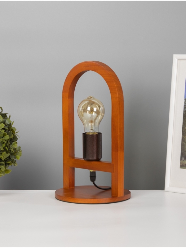 Лампа настольная BayerLux ЭКО "Клот" 1х40Вт Е27 коричневый 17х17х30см