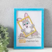 Фоторамка пластик "Акварель" 15х21 см, лазурный(пластиковый экран) 10559053