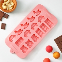 Форма для конфет и шоколада Доляна &laquo;Детские игрушки&raquo;, силикон, 21&times;11 см, 15 ячеек (3,5&times;2 см), цвет МИКС