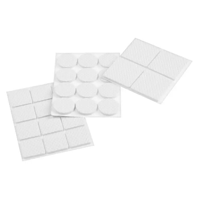 Набор накладок мебельных, полимерных, 28 шт., 2.5&times;2.5; d=2.5; 3.8&times;3.8, белый
