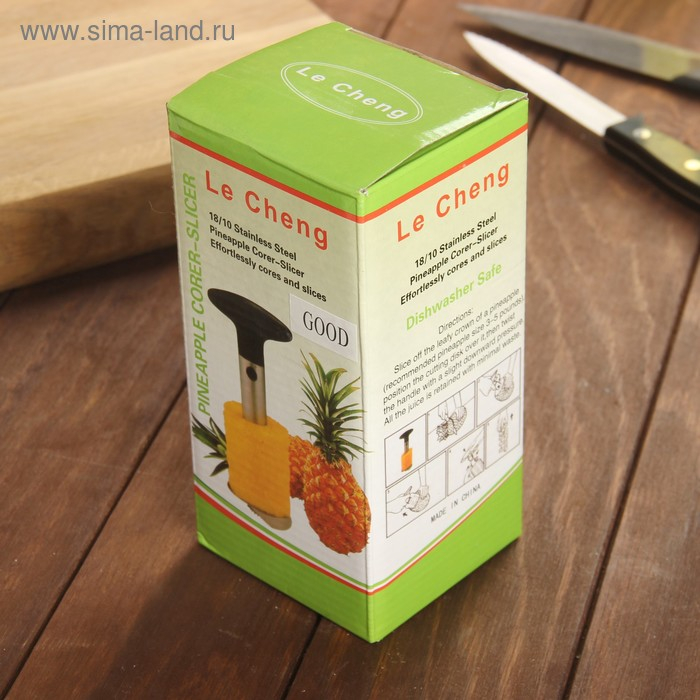 Фигурный нож для ананаса/нарезки фруктов, 9&times;25 см, цвет черный