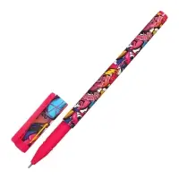 Ручка шариковая 0.7 мм синяя масляная, Vinson корпус софттач с рисунком (штрихкод на штуке)